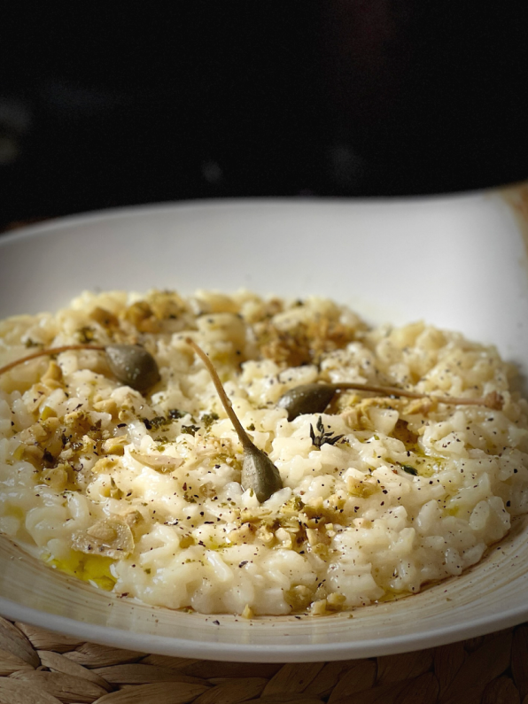 RISOTTO ALL&rsquo;ONDA CAFF&Egrave;, CREMA E POLVERE DI CAPPERI 03